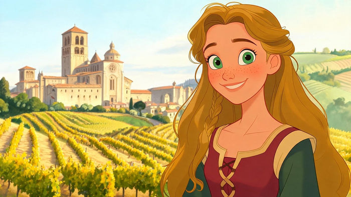 Coulisses d'illustration : Aliénor d'Aquitaine devant son château
