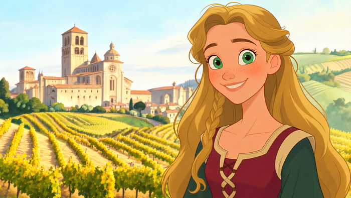 Coulisses d'illustration : Aliénor d'Aquitaine devant son château